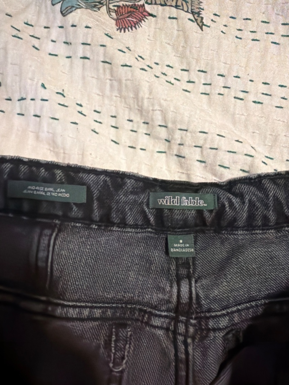 Wild Fable Women’s Size 8 Black Wide Leg Jeans Seam Detail High Rise Denim - Picture 2 of 6
